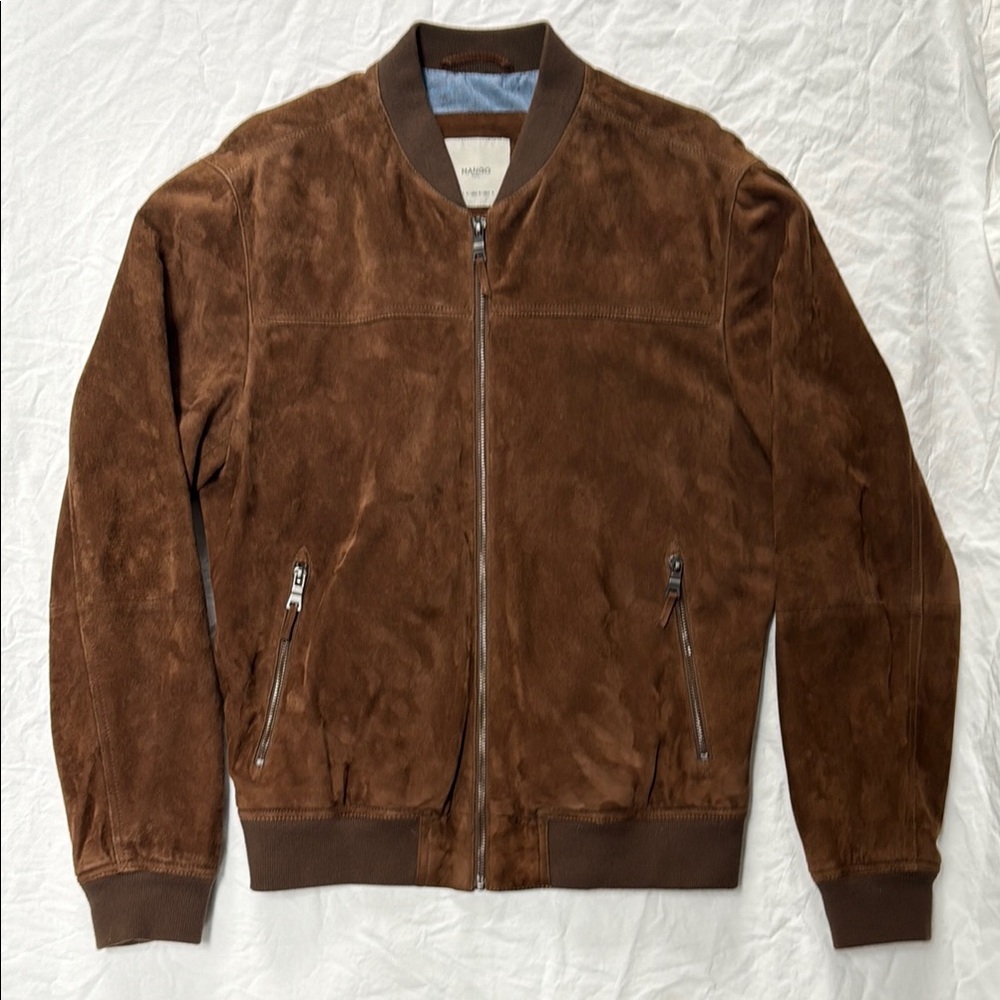 Mango Goat Leather Bomber Jacket